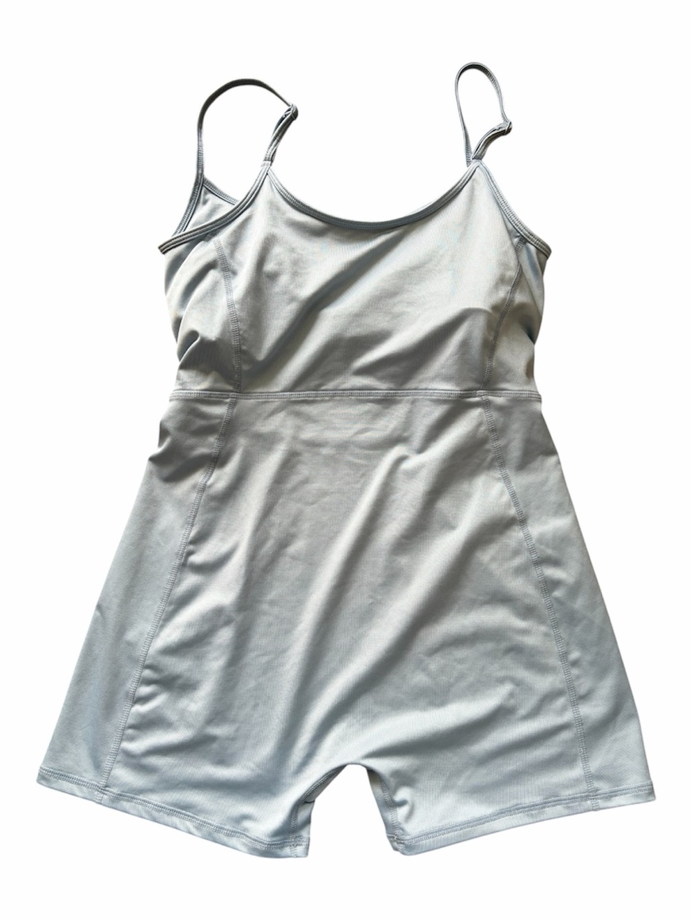 Refuge Athletics Light Blue Spaghetti Strap Biker Romper Playsuit Workout Gym